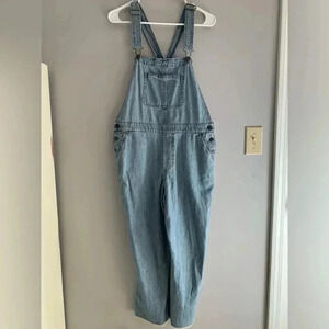 Woman’s Cambridge Dry Goods Co Denim Flare Leg Chore Farm Grunge Overalls Size M